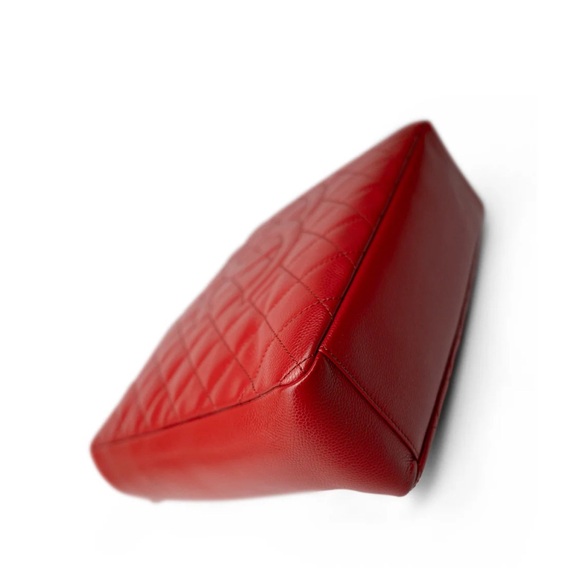 RARE!!! CHANEL PST XL RED QUILTED CAVIAR - Picture 9 of 16